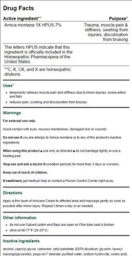 Boiron Arnicare Cream Natural Soothing Relief for Joint Pain, Muscle Pain, Swelling, Soreness, and Stiffness - Fast Absorbing and Fragrance-Free - 2.5 oz