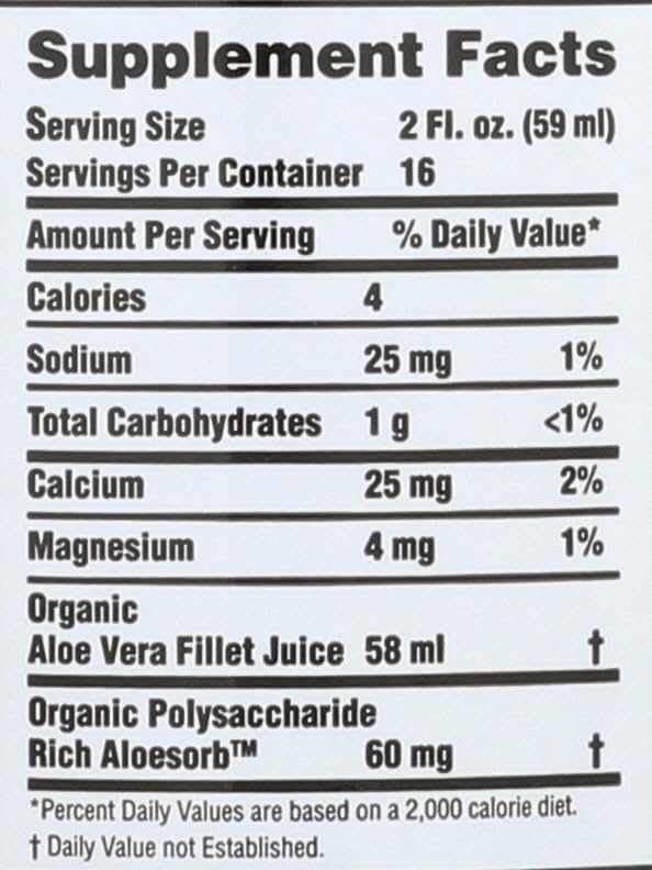 Lily Of The Desert Organic Aloe Vera Juice 2-Pack – Inner Fillet, Natural Gut & Digestive Support, Stomach Relief, 32 Fl Oz Ea