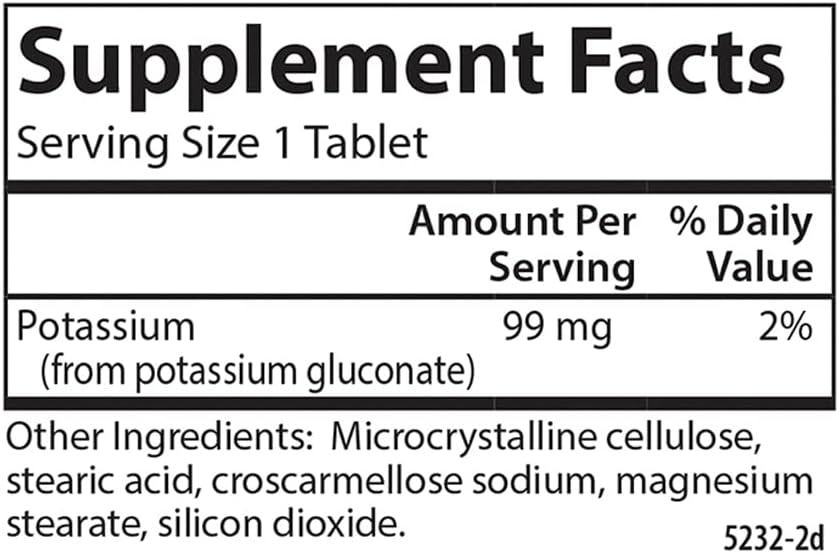 Carlson - Potassium, 99 mg, Promotes Nerve Health &amp; Muscle Function, 250 Tablets