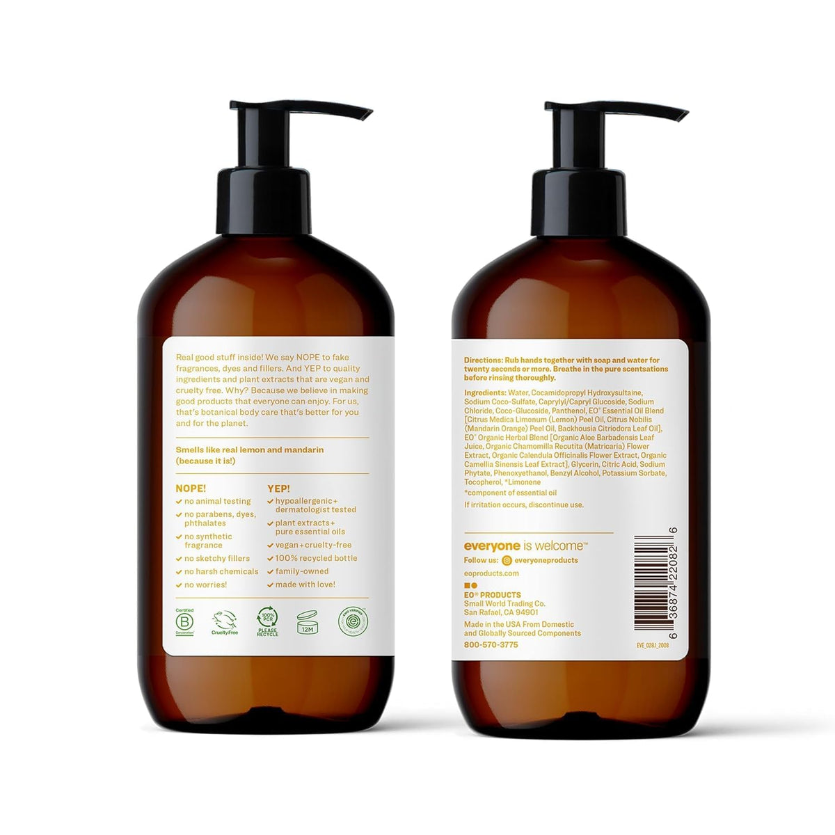 Everyone Liquid Hand Soap, 12.75 Ounce (Pack of 1), Meyer Lemon and Mandarin, Plant-Based Cleanser with Pure Essential Oils