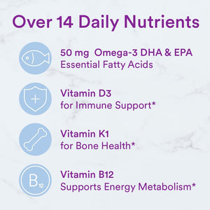 SmartyPants Toddler Multi & Omega 3 Fish Oil Gummy Vitamins with D3, C & B12 - 70 ct
