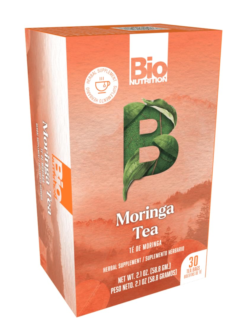 Bio Nutrition Moringa Oleifera Tea 30 Tea Bags | Great Tasting | Nutrient Dense | Healthy Hair and Skin | Digestive Health