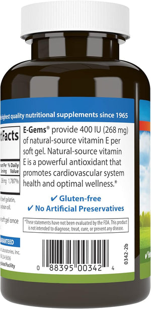 Carlson - E-Gems, 400 IU, Heart Health & Optimal Wellness, Antioxidant, 200 soft gels