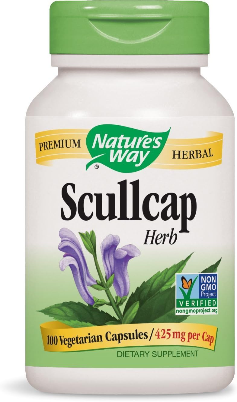 Nature&#39;s Way Scullcap Herb, 425 mg, 100 Vegan Capsules