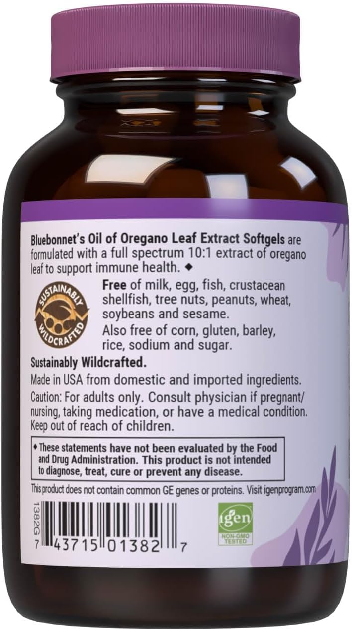 Bluebonnet Nutrition Oil of Oregano Leaf Extract, 60 Count