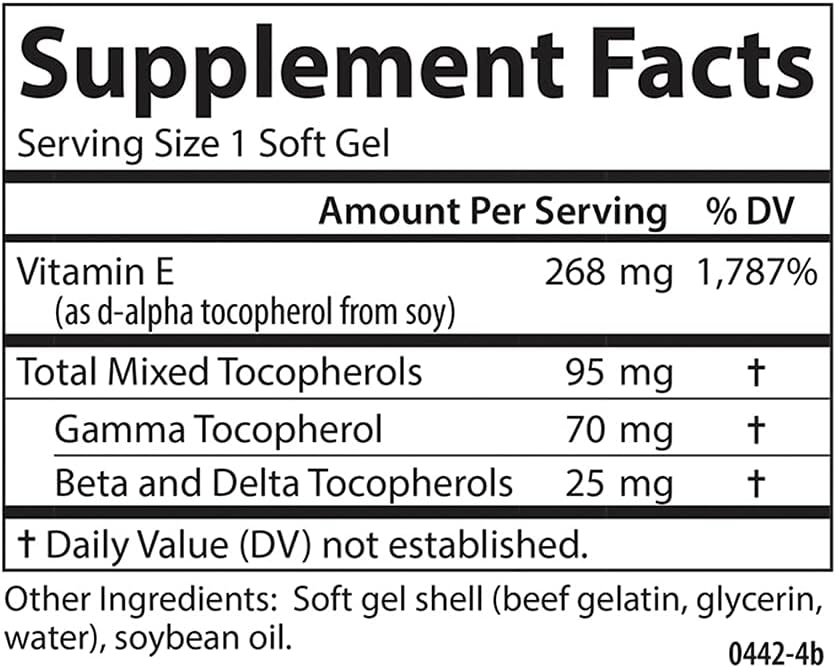 Carlson - E-Gems Plus, Natural Vitamin E 400 IU, Supports a Healthy Heart, 250 soft gels