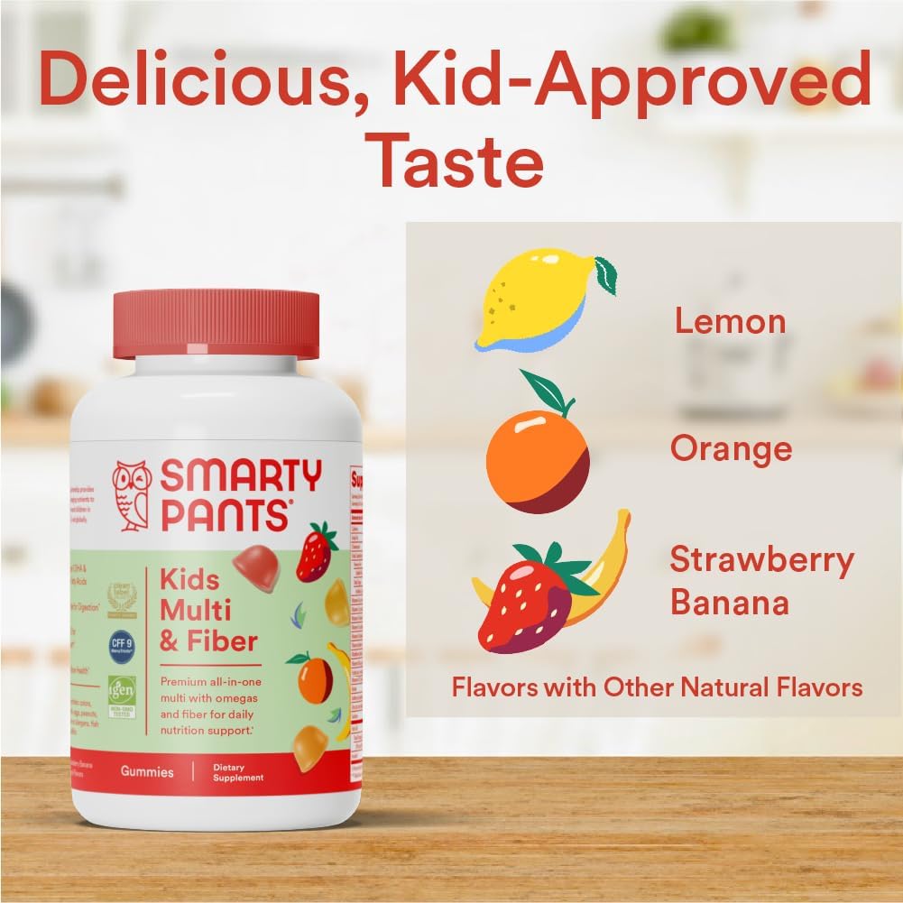 SmartyPants Kids Formula and Fiber Multivitamin Gummies, 120 Gummies