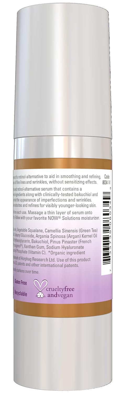 NOW Solutions, Bakuchiol Skin Renewal Serum, Smooth Skin, 1 Fl. Oz.