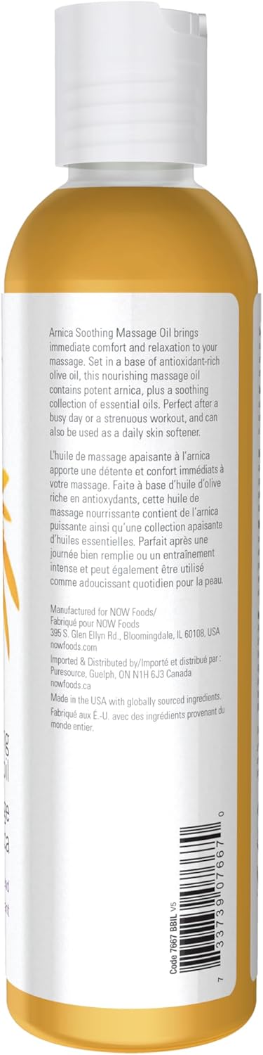 NOW Solutions, Arnica Soothing Massage Oil, Comforting Antioxidant Blend, 8-Ounce