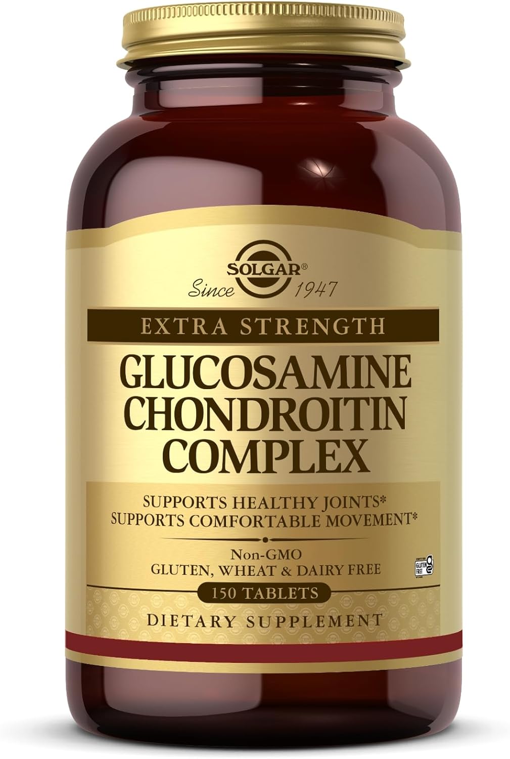 Solgar Extra Strength Glucosamine Chondroitin Complex - 150 Tablets - Supports Healthy Joints &amp; Comfortable Movement - Non-GMO, Gluten Free, Dairy Free - 50 Servings