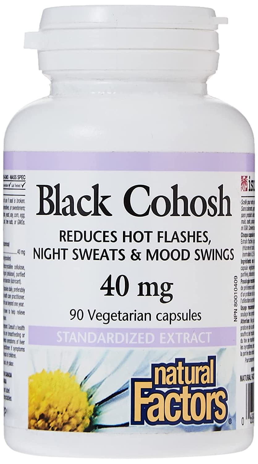 Natural Factors, WomenSense, Black Cohosh Extract, Menopause Relief, 90 Vegetarian Capsules