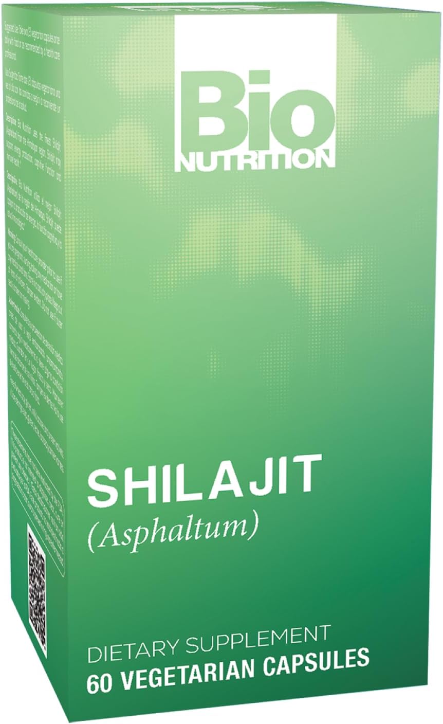 Bio Nutrition Shilajit (Asphaltum), 60 Vegetarian Capsules (500 mg per Capsule)