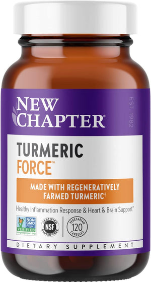 New Chapter Turmeric Supplement, One Daily, Heart, Brain & Healthy Inflammation Support, Supercritical Turmeric Curcumin Means No Black Pepper Needed, Non-GMO, Gluten Free – 120 Count