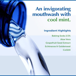 Eco-Dent Alcohol-Free Mouthwash, Mint - Ultimate Essential MouthCare, Oral Care Mouth Wash for Adults, Baking Soda Mouth Rinse with CoQ10/Herbs/Essential Oils, 8 Fl Oz