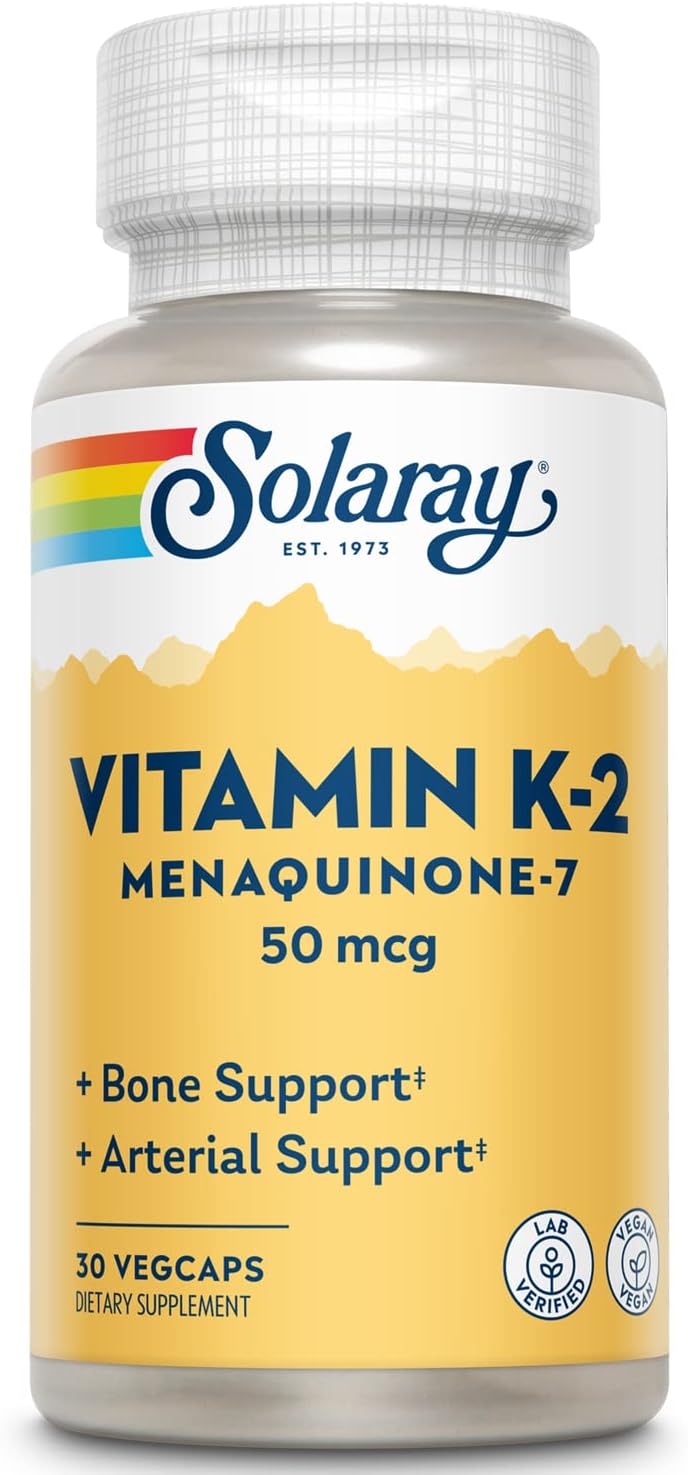 SOLARAY K2 MK7, Veg Cap (Btl-Plastic) 50mcg | 30ct