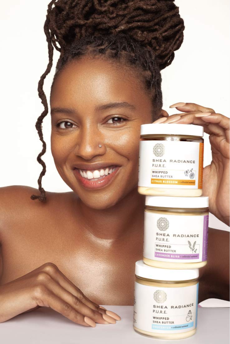Shea Radiance Whipped Shea Butter w/Colloidal Oatmeal - Blended w/Skin-Soothing Oatmeal &amp; Moisturizing Rice Bran Oil | Lavender Bliss (5oz)