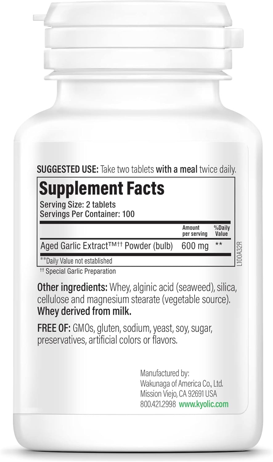 Kyolic Aged Garlic Extract™ Cardiovascular Formula 100 Original Formula, 200 Tablets