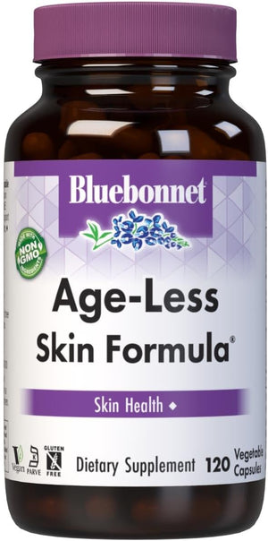 BlueBonnet Age-Less Skin Formula Capsules, White, Vegetable, 120 Count
