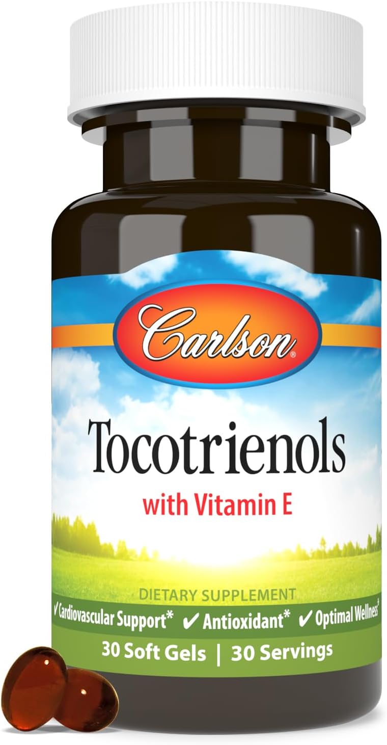 Carlson - Tocotrienols, 40 mg, with Natural-Source Vitamin E, Gamma, Alpha, Delta, Beta, Sustainably Sourced, 30 Softgels