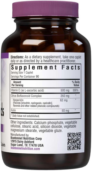 BlueBonnet Nutrition C-500 mg & Bioflavonoids, 90 Caplets, 90 Servings