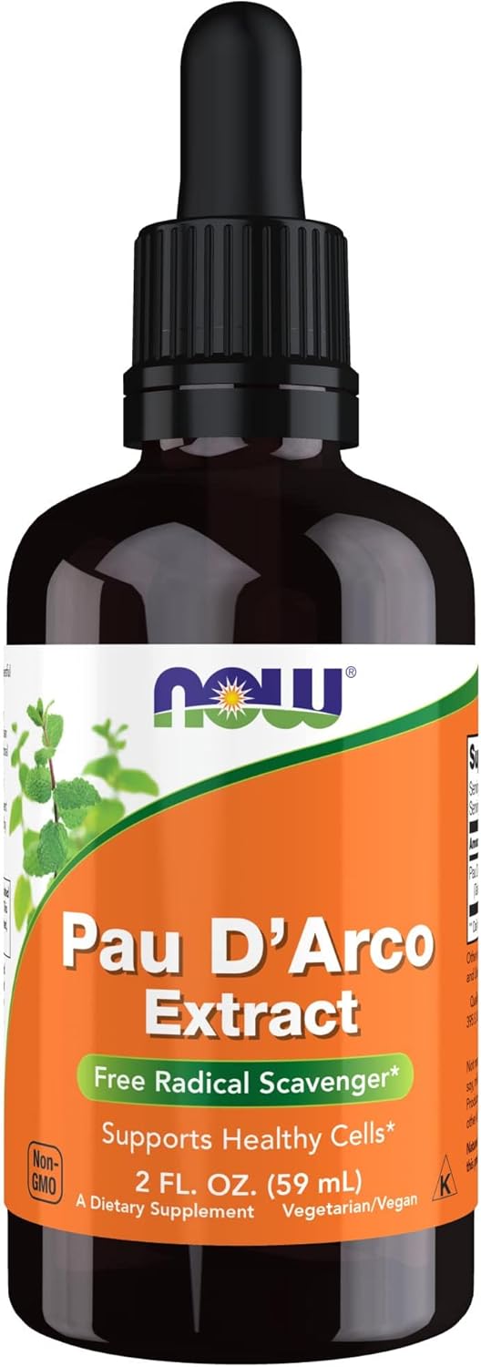 NOW Foods Supplements, Pau D&#39;Arco Extract Liquid with Dropper, Free Radical Scavenger*, 2-Ounce