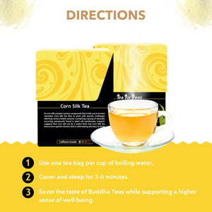 Buddha Teas - Organic Corn Silk Tea - Herbal Tea - For Health & Wellbeing - With Antioxidants & Minerals - Clean Ingredients - Caffeine Free - OU Kosher & Non-GMO - 18 Tea Bags
