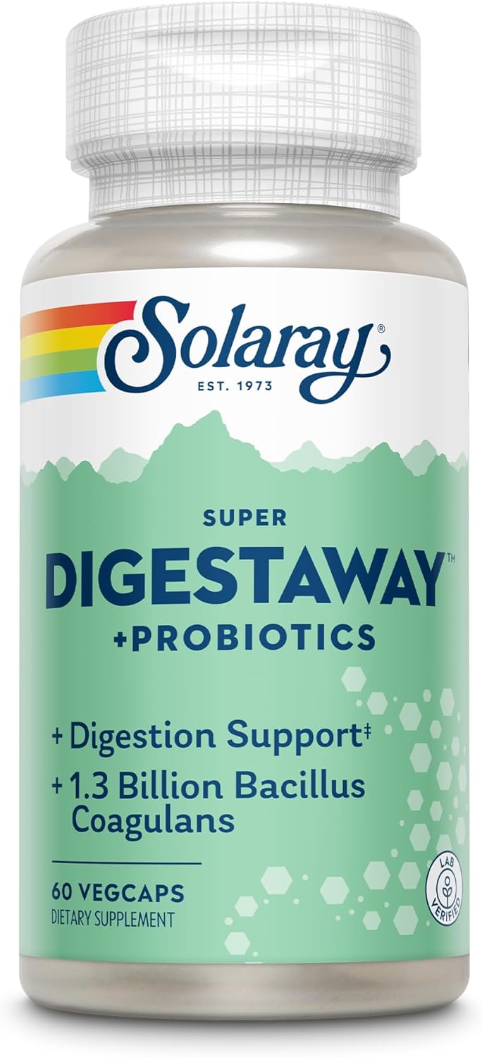 SOLARAY Super Digestaway + Probiotics VCapsules | 60 Count