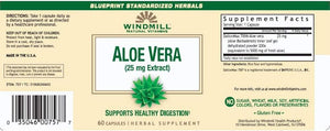 Windmill Natural Vitamins Aloe Vera (25mg Extract) 60 Capsules