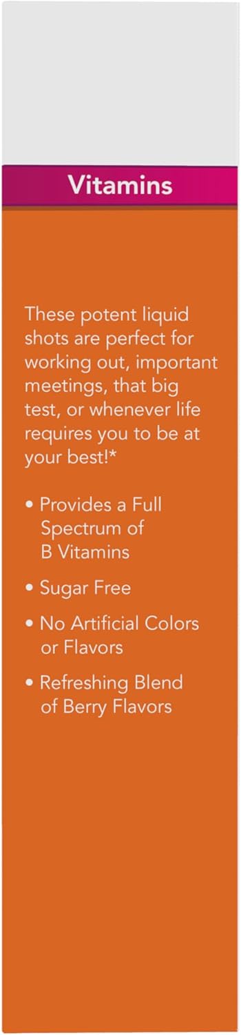 NOW Foods B-12 10,000mcg Shots 0.5 ounce 12 Count Box Mixed Berry