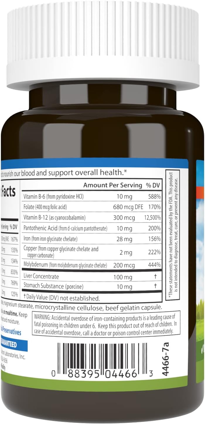 Carlson - Blood Nutrients, 28 mg Iron, Blood Development, Iron Absorption &amp; Optimal Wellness, 40 Capsules