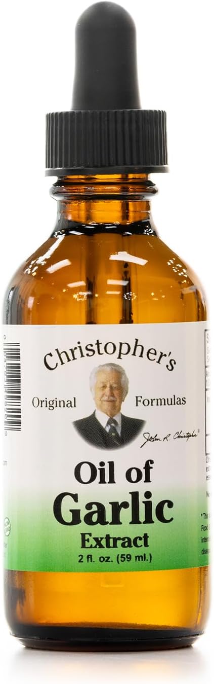 Christopher&#39;s Original Formulas Oil of Garlic Extract 2 Ounces - Pack of 1 - Premium Herbal Supplement - Cold-Pressed &amp; Pure Liquid Garlic Oil | Versatile Use