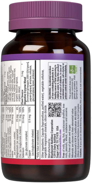BlueBonnet Nutrition Ladies One Vegetable Capsule, Whole Food Multiple, K2, Organic Vegetable, Energy, Vitality, Non-GMO, Gluten Free, Soy Free, Milk Free, Kosher, 60 Vegetable Capsule