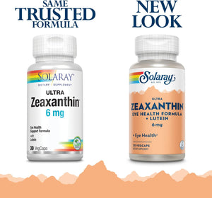 SOLARAY Ultra Zeaxanthin 6 mg | Eye Health & Macular Support Formula with Lutein, Bilberry & Blueberry | 30ct