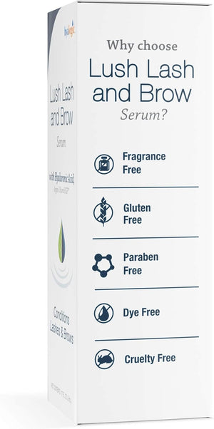 Lash & Brow Serum by Hyalogic - Eyelash and Brow Growth Serum Enriched w/Hyaluronic Acid, Argan Oil & KGF: Hypoallergenic Formula | Cruelty & Paraben-Free .17 fl. oz.(5ml)