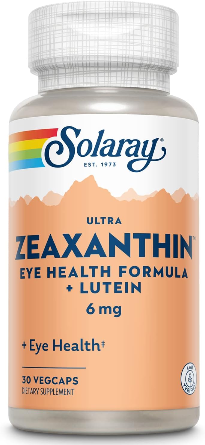 SOLARAY Ultra Zeaxanthin 6 mg | Eye Health &amp; Macular Support Formula with Lutein, Bilberry &amp; Blueberry | 30ct