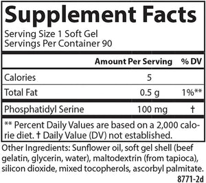 Carlson - Phosphatidyl Serine, 100 mg, Non-GMO, Brain Function, 90 Softgels