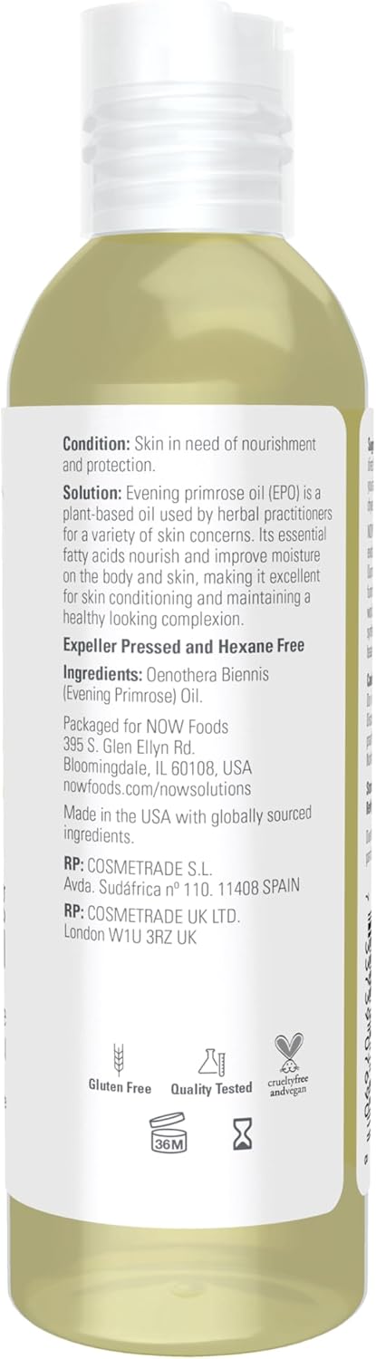 Evening Primrose Oil, 100% Pure Moisturizing Oil, with Essential Fatty Acids 4-Ounce