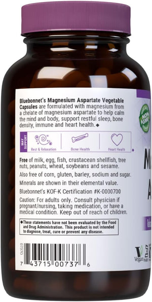 Bluebonnet Nutrition Magnesium 400 mg, 200 Vegetable Capsules