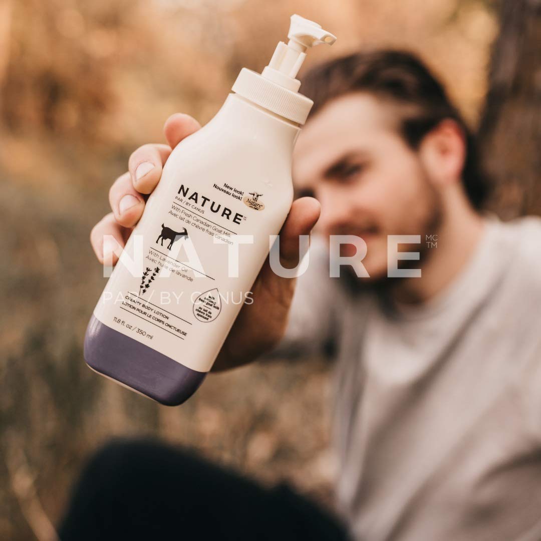 Nature by Canus Lavender Goat Milk Body Lotion, 11.8 oz - Creamy Moisturizer for Sensitive, Dry Skin, Rich in Vitamins A, B3, Zinc &amp; Selenium
