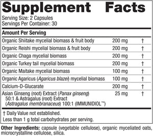 Nordic Naturals Immune Mushroom Complex, Unflavored - 60 Capsules - Adaptogenic Support - Multi-mushroom Blend - Optimal Wellness - Non-GMO - Certified Vegan - 30 Servings