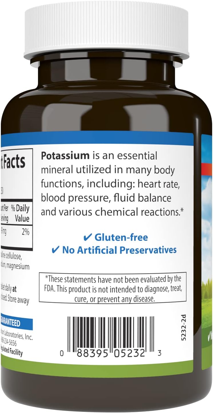 Carlson - Potassium, 99 mg, Promotes Nerve Health &amp; Muscle Function, 250 Tablets