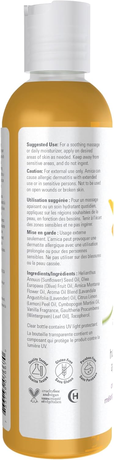 NOW Solutions, Arnica Soothing Massage Oil, Comforting Antioxidant Blend, 8-Ounce