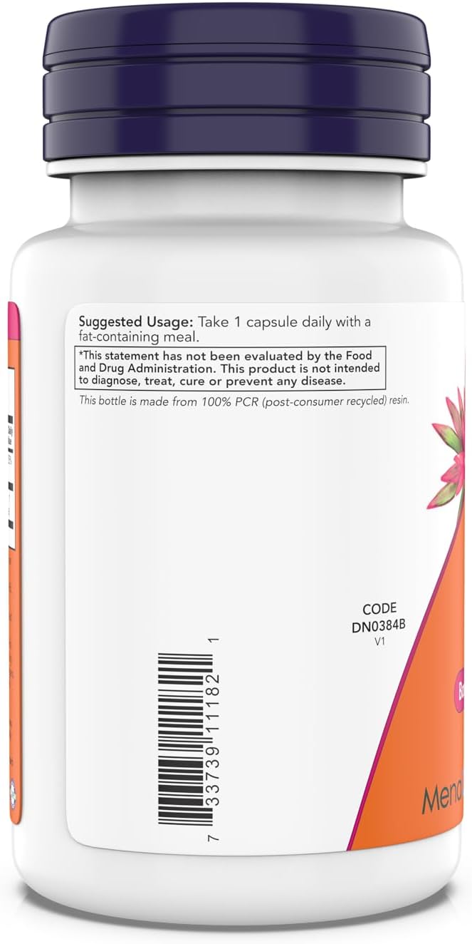 NOW Supplements, Mega D-3 &amp; MK-7, 5000 IU / 180 mcg, Bone &amp; Cardiovascular Support*, Vitamins K-3 &amp; K-2, 180 Capsules