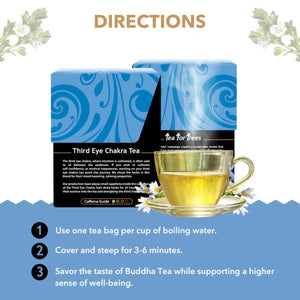 Buddha Teas - Third Eye Chakra Tea - Organic Herbal Tea - For Insight & Intuition - With Eyebright, Spearmint, Star Anise & Sapphire Essence - 100% Kosher & Non-GMO - 18 Tea Bags
