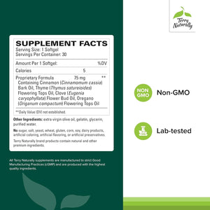 Terry Naturally Bacteril - Intestinal Support Supplement with Clove, Cinnamon, Thyme & Oregano - Immune Support Supplement with Antioxidant Support - Intestinal Support - 30 Softgels