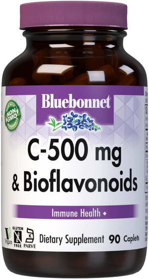 BlueBonnet Nutrition C-500 mg & Bioflavonoids, 90 Caplets, 90 Servings