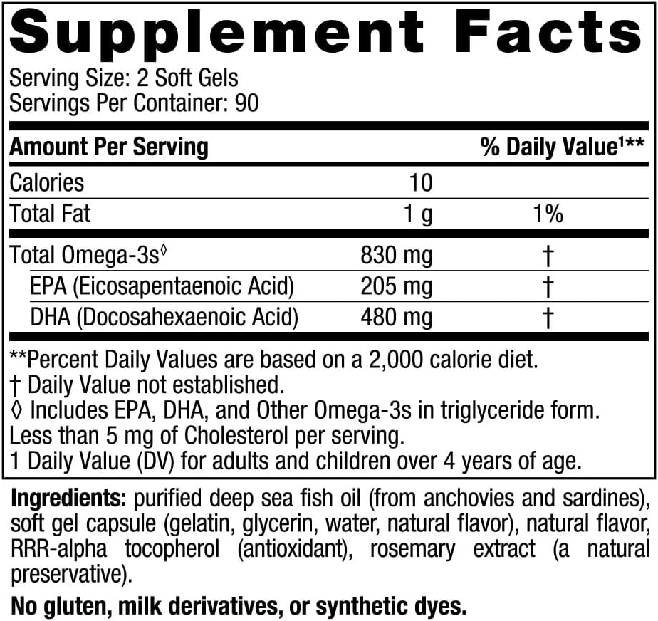 Nordic Naturals DHA, Strawberry - 180 Soft Gels - 830 mg Omega-3 - High-Intensity DHA Formula for Brain &amp; Nervous System Support - Non-GMO - 90 Servings