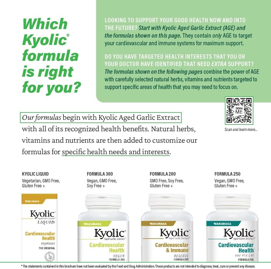 Kyolic Aged Garlic Extract Formula 300 Vegan, 120 Capsules