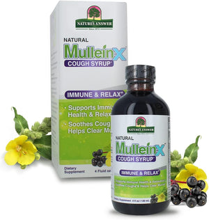 Nature's Answer Mullein-X Immune & Relax Cough Syrup | 4 Fluid Ounces | Supports Immune & Relaxation | Soothes Cough & Clears Mucus | Non GMO Gluten Free