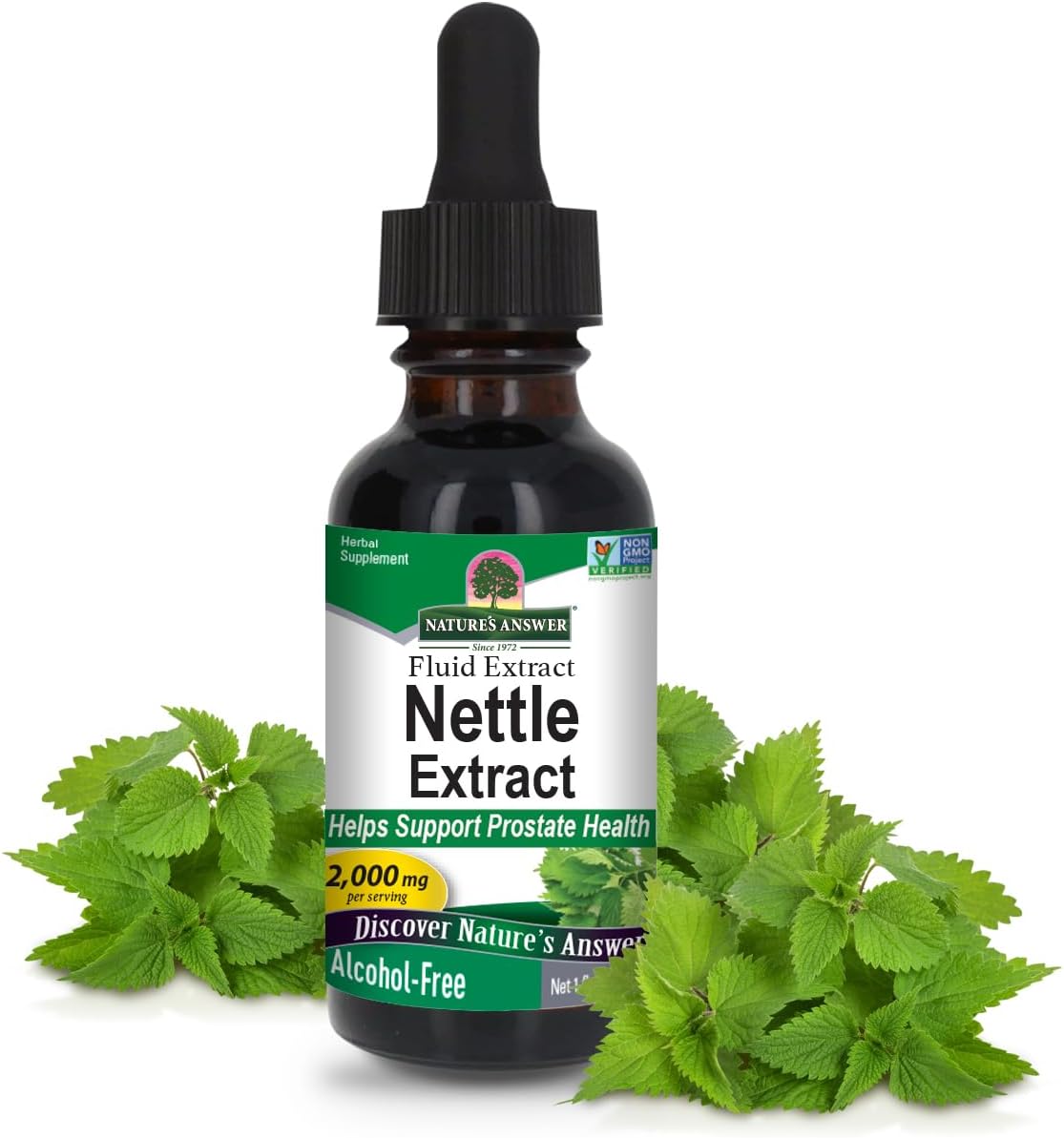 Nature&#39;s Answer Nettle Extract 1 Ounce – Gluten Free, Non-GMO, Alcohol-Free, Kosher, Supports Prostate Function &amp; Male Wellness – Made in The USA, Functional for Nettle Tea